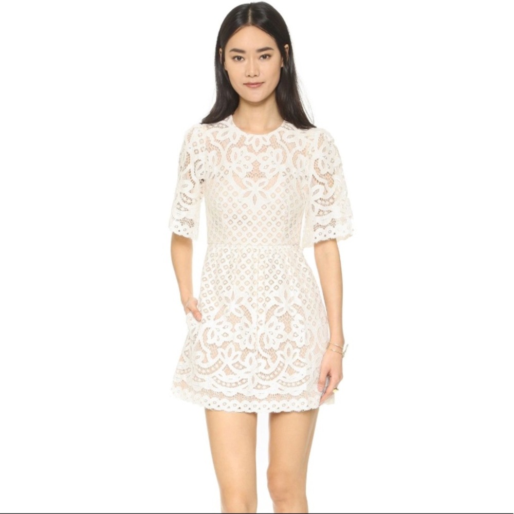 BCBGMAXAZRIA Jillyan White Lace Dress Size 4